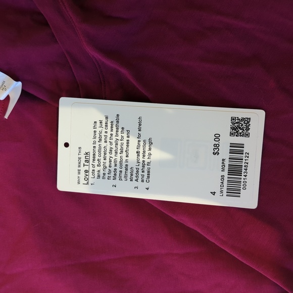 Lululemon Love Tank Magenta Purple - Picture 8 of 8